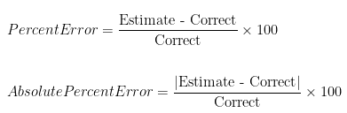 How to calculate percent error