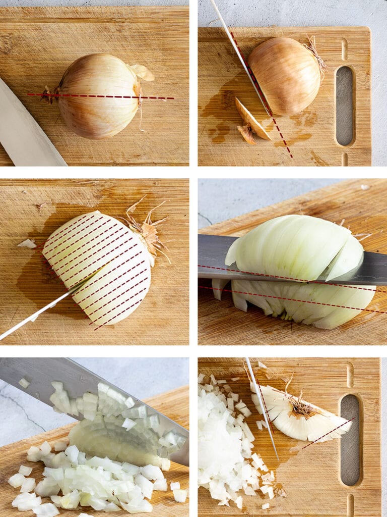 Onion dicing techniques