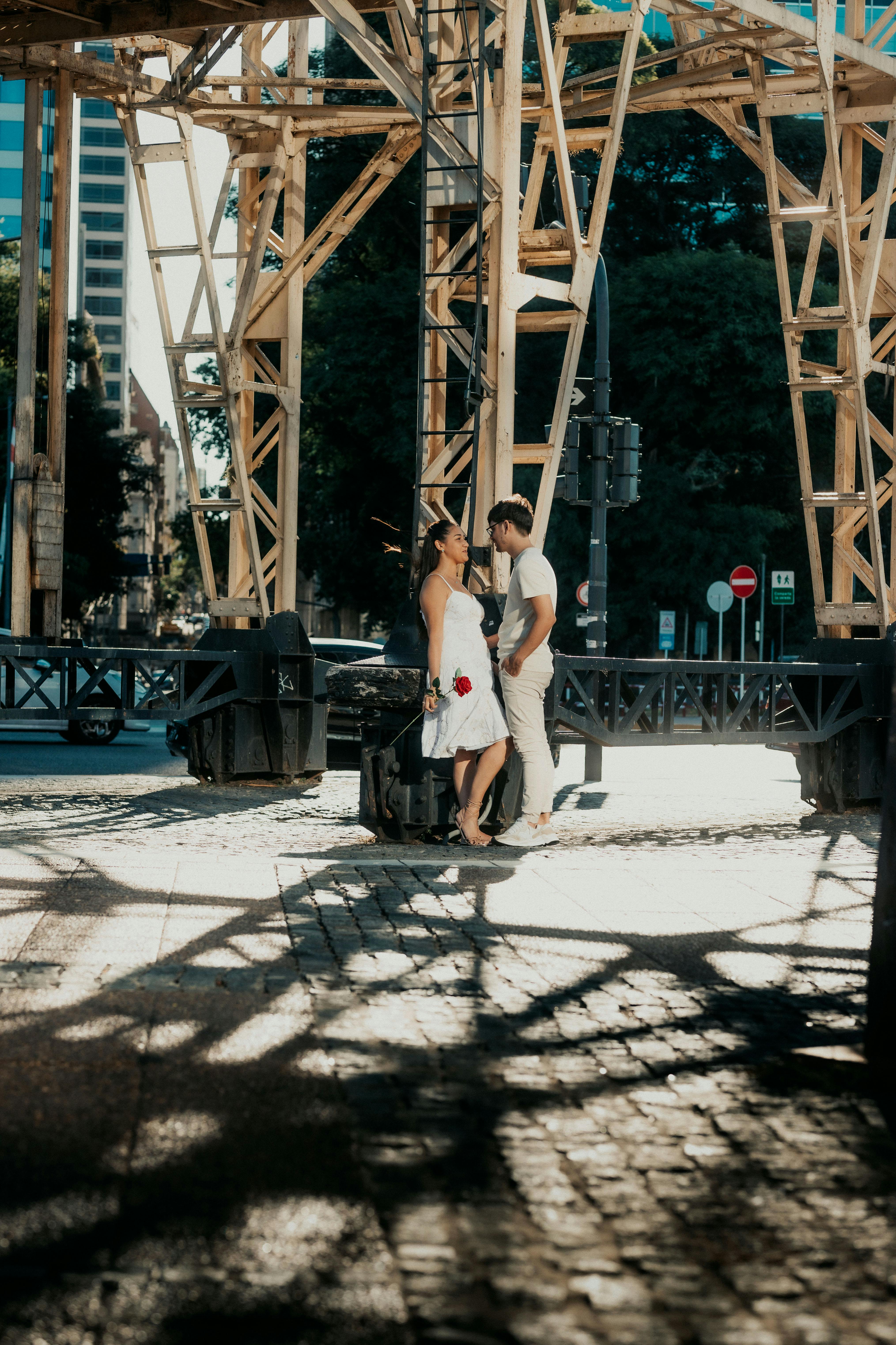 Couple sharing a kiss